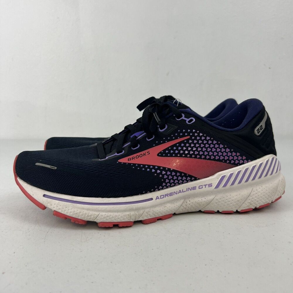 Brooks Womens Adrenaline GTS 22 1203531B080 Black Running Shoes Sneakers 10.5 B